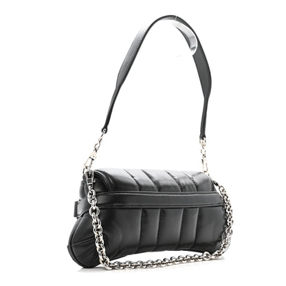 Gucci Nappa Vertical Matelasse Small Maxi Horsebit Chain Shoulder Bag Black 3 of 13
