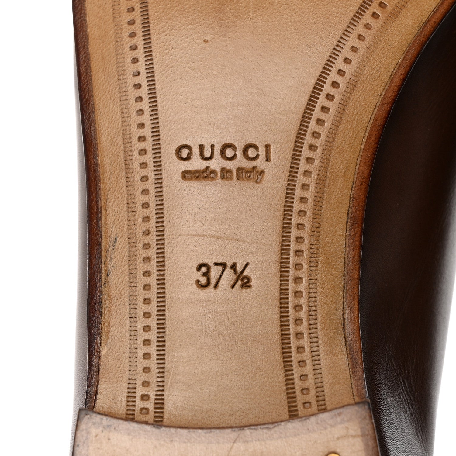 Gucci Calfskin Womens Jordaan Loafers 37.5 Fondente Brown 8 of 9