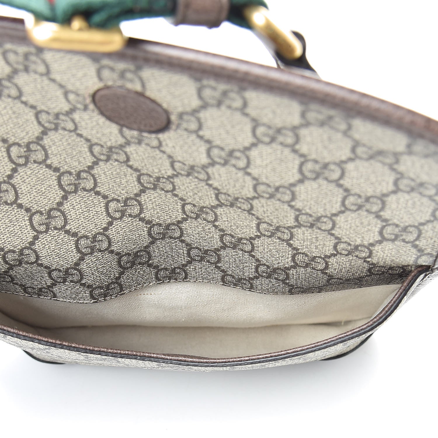 Gucci GG Supreme Monogram Web Small Neo Vintage Double Flap Messenger Bag Beige New Acero 6 of 12