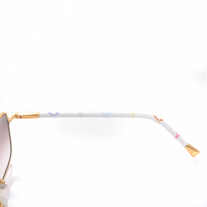 Louis Vuitton Monogram Multicolor Conspiration Pilote Aviator Sunglasses Gold 4 of 6