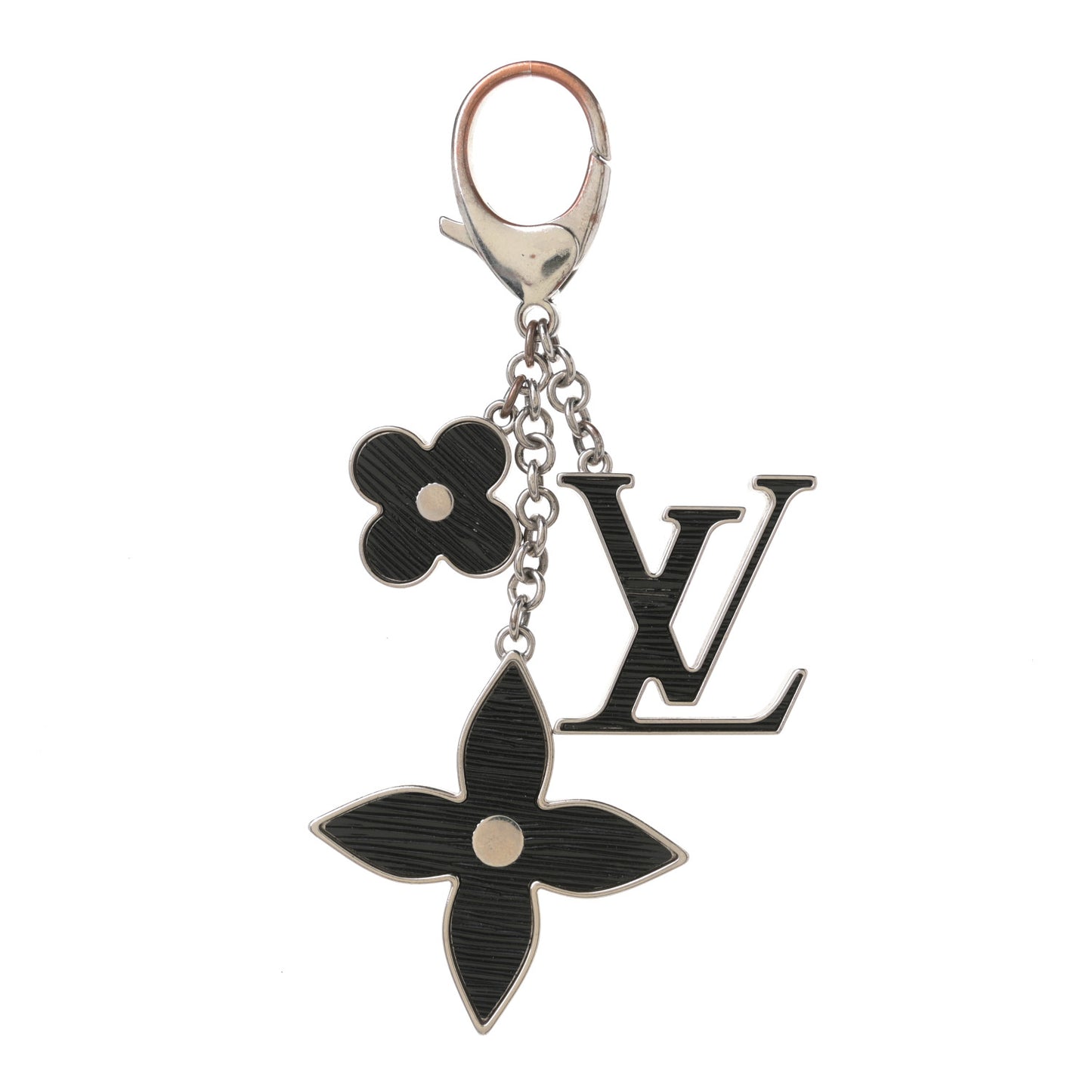 Fleur d Epi Bag Charm Key Holder Black