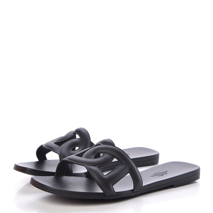Hermes Rubber Aloha Sandals 37 Black 3 of 8