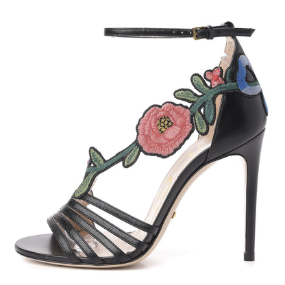 Gucci Malaga Kid Ophelia High Heel Sandals 35 Black 1 of 9
