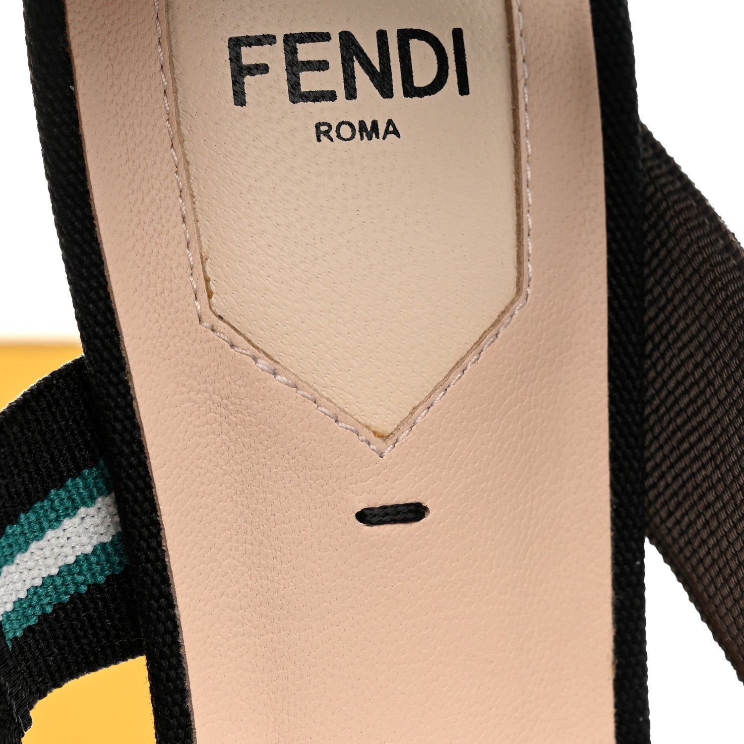 Fendi Technical Mesh Colibri 55mm Slingback Pumps 39 Black Verde Military 11 of 12