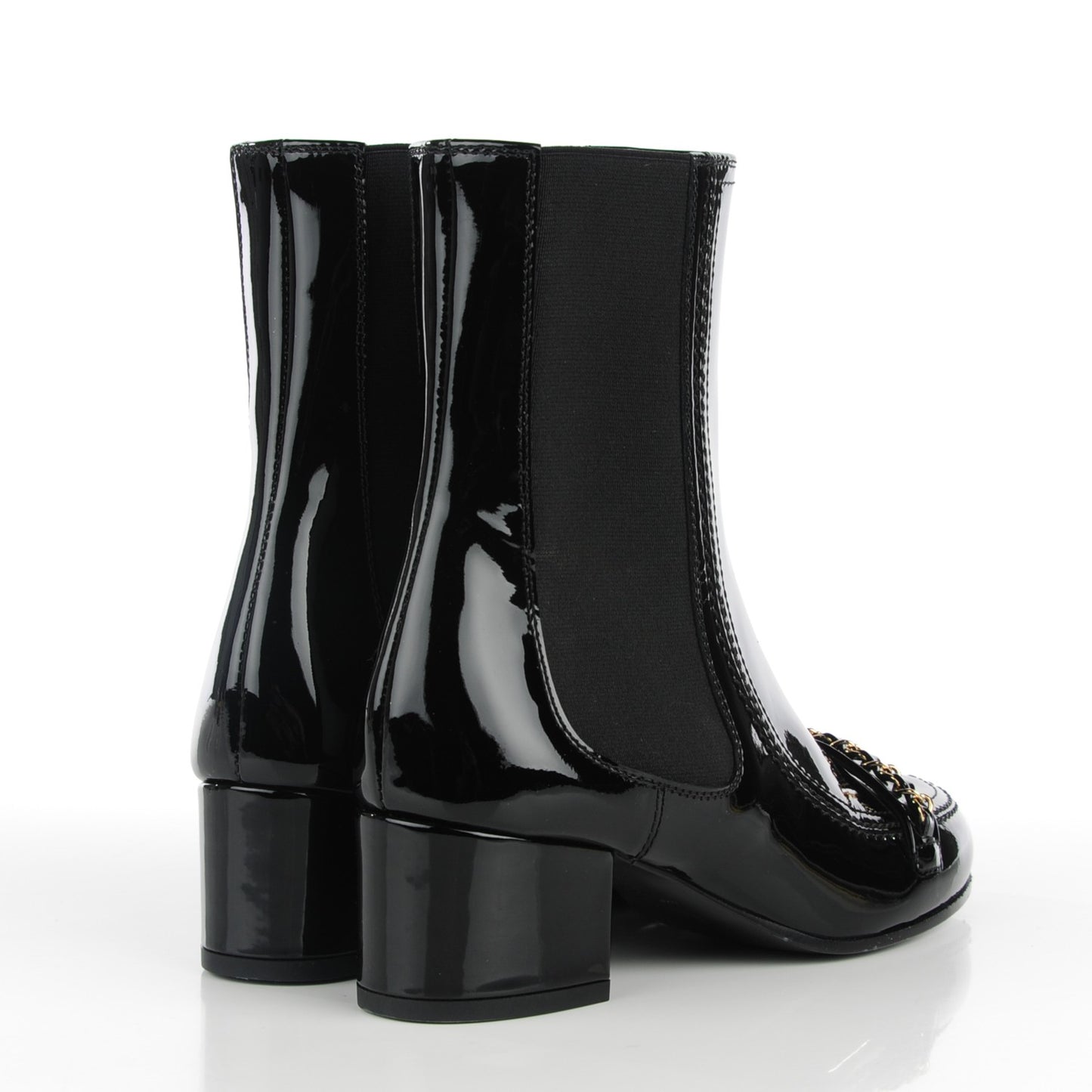 Patent Calfskin CC Boots 35.5 Black