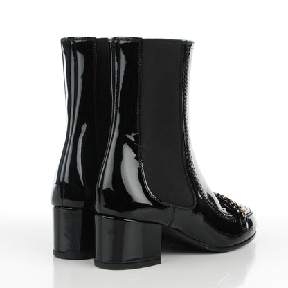 Chanel Patent Calfskin CC Boots 35.5 Black 4 of 8