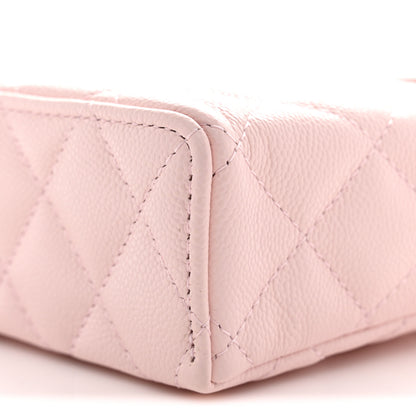 Chanel Caviar Quilted Top Handle Slim Vanity With Chain Light Pink 10 of 11
