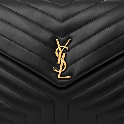 Saint Laurent Calfskin Y Quilted Monogram Large Loulou Chain Satchel Black 8 of 11