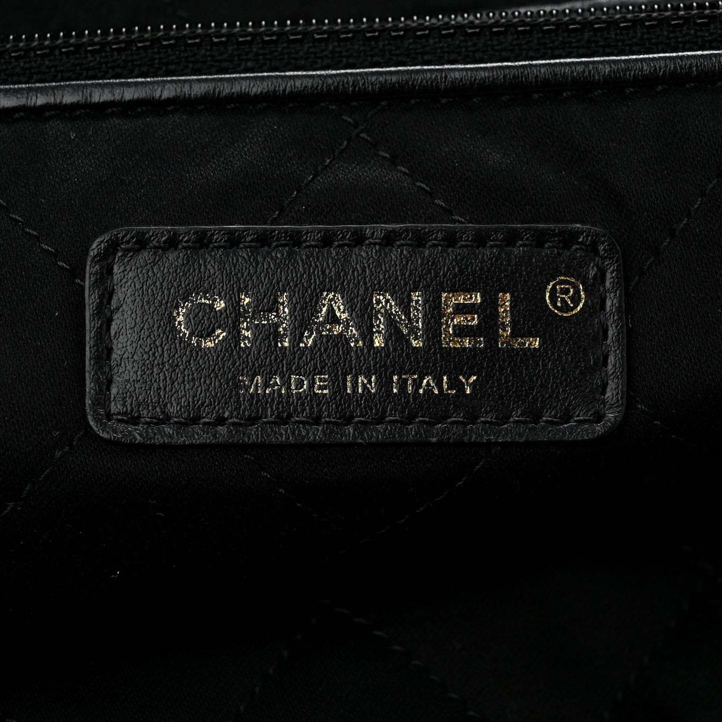 Shiny Calfskin Quilted Large Chanel 22 Black