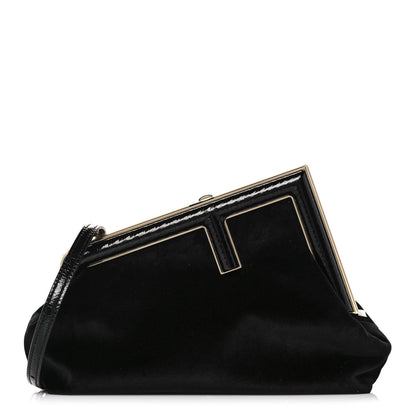 Fendi Velvet Karung Small Fendi First Black 1 of 11
