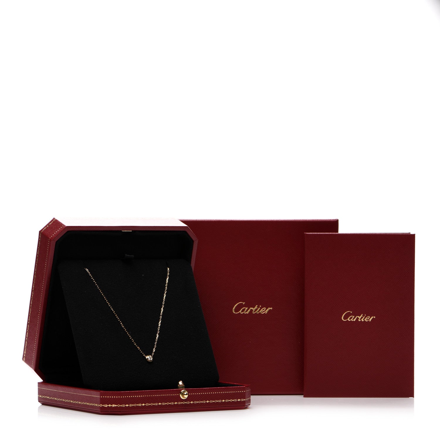 Cartier 18K Yellow Gold Diamond LM D'Amour Pendant Necklace 5 of 5