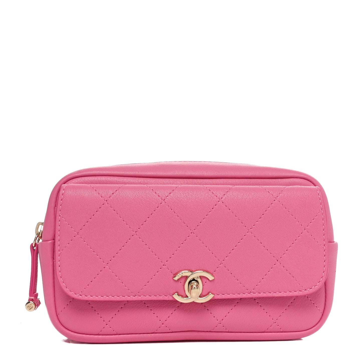 Goatksin Quilted Casual Trip Waist Bag Pink