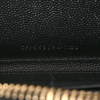 Saint Laurent Grain De Poudre Matelasse Chevron Monogram Zip Around Wallet Black 7 of 8