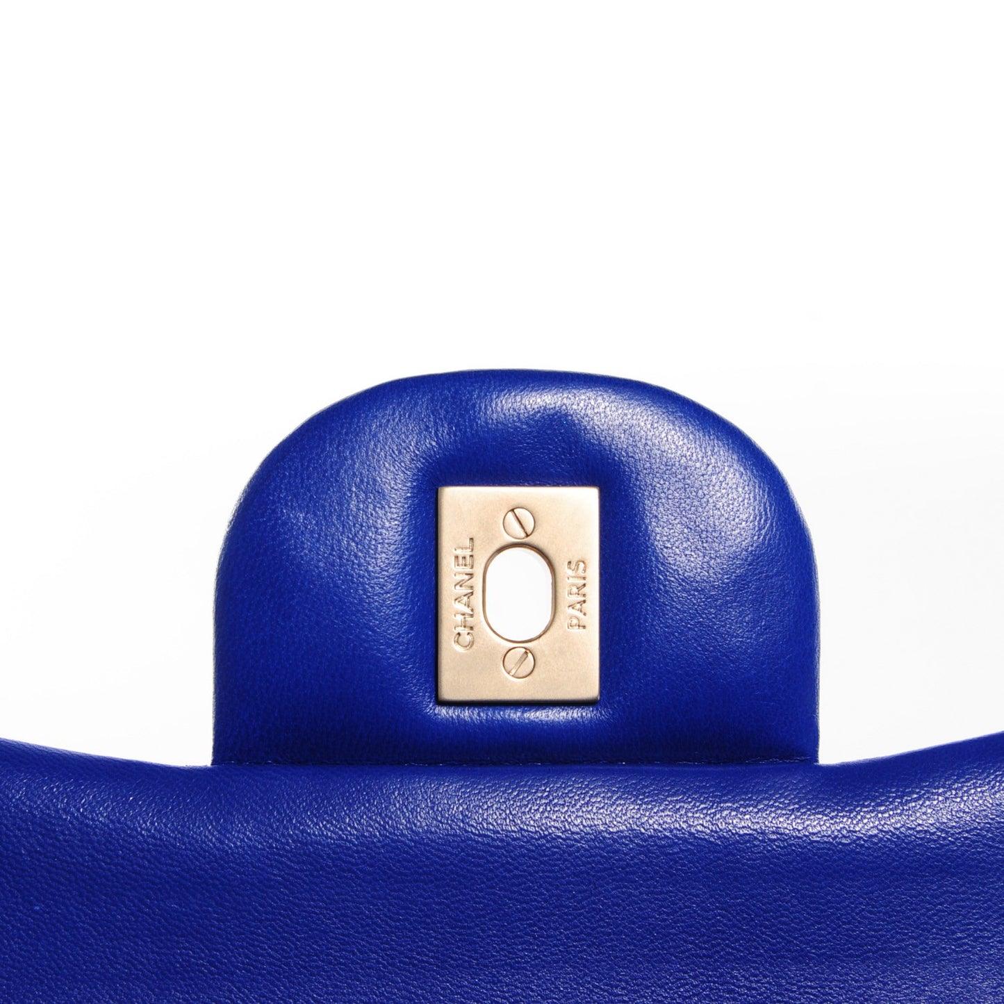 Lambskin Quilted Jumbo Double Flap Dark Blue