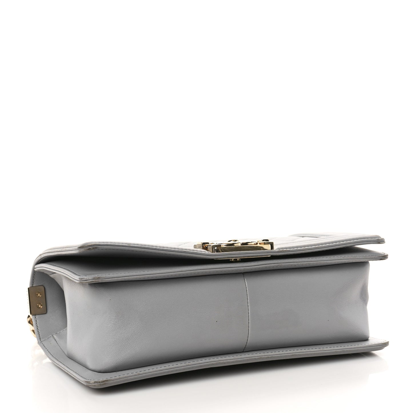 Lambskin Quilted Medium Boy Flap Grey