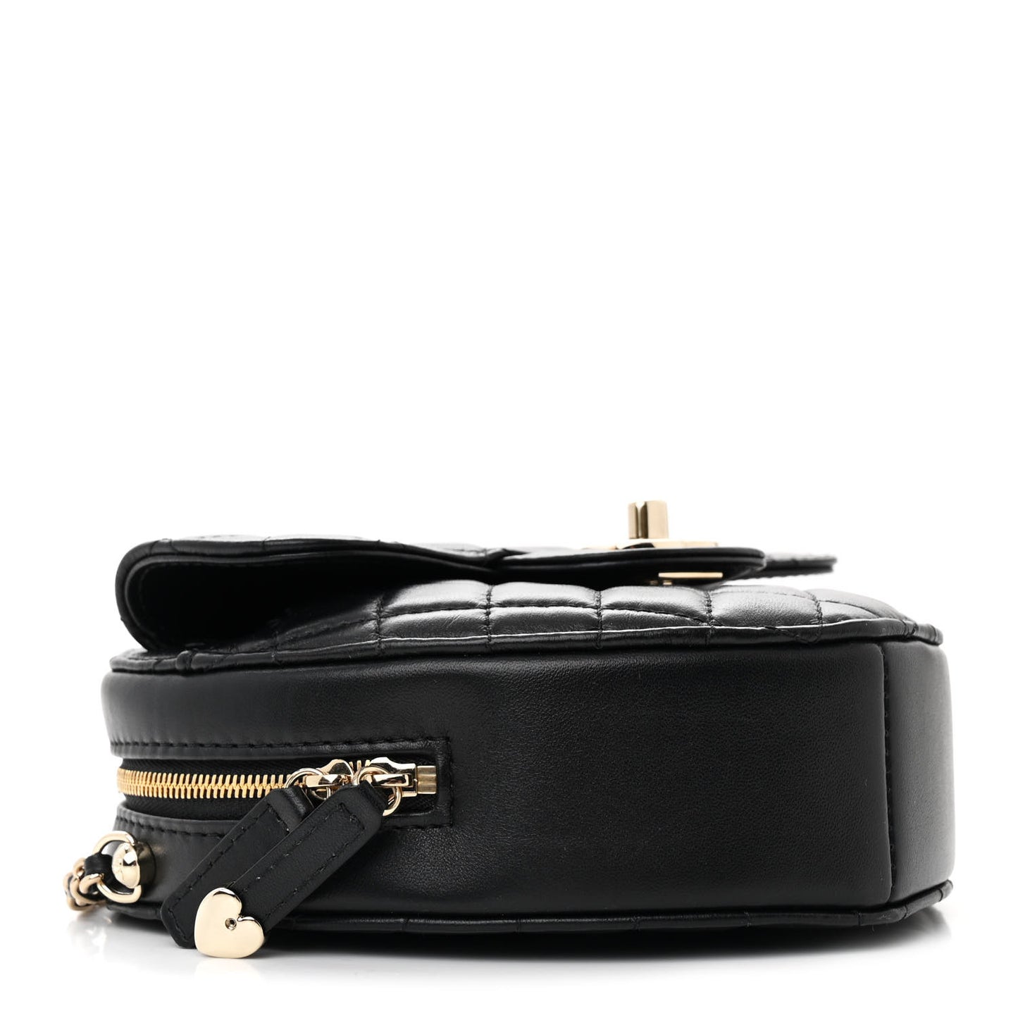 Lambskin Quilted CC In Love Heart Bag Black