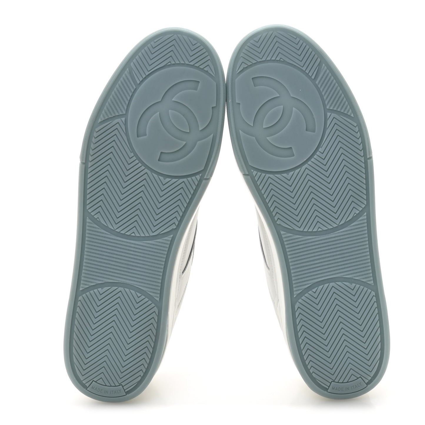 Calfskin CC Mens Sneakers 45 White Light Blue