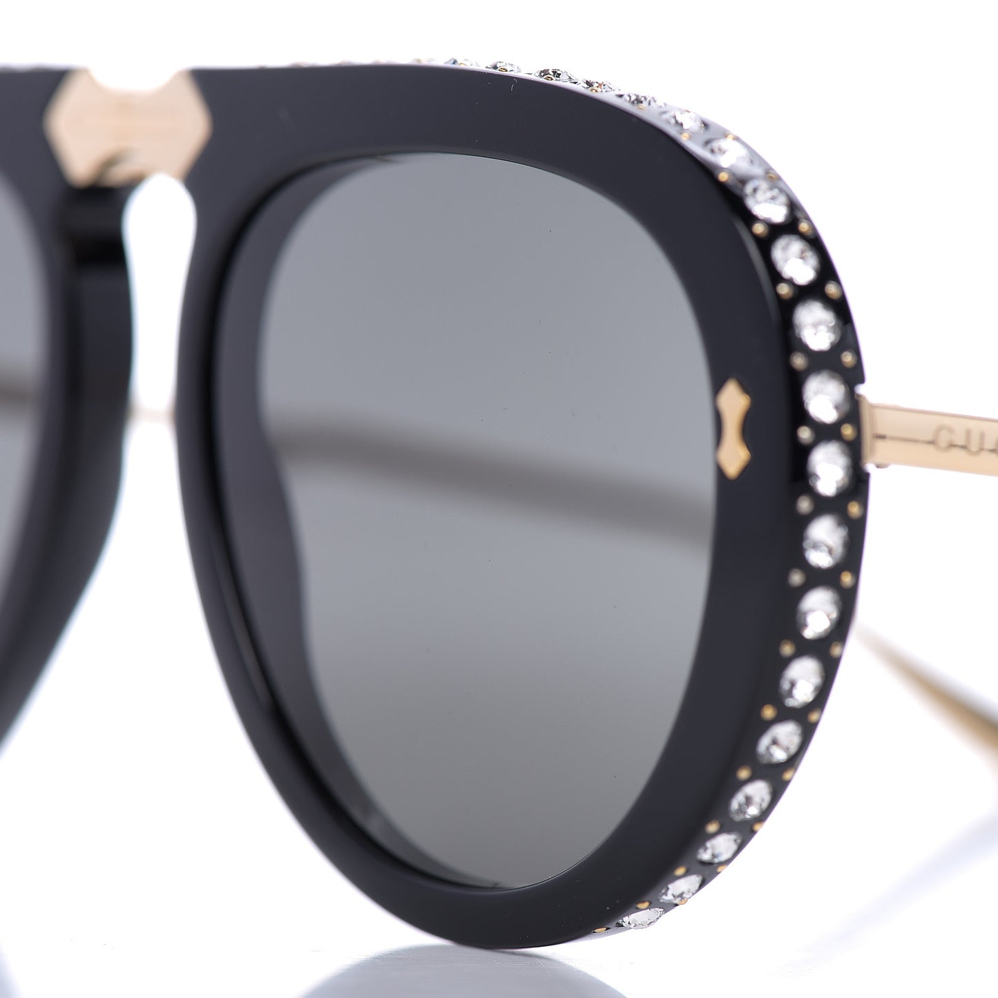 Acetate Crystal Foldable Aviator Sunglasses GG0307S Black