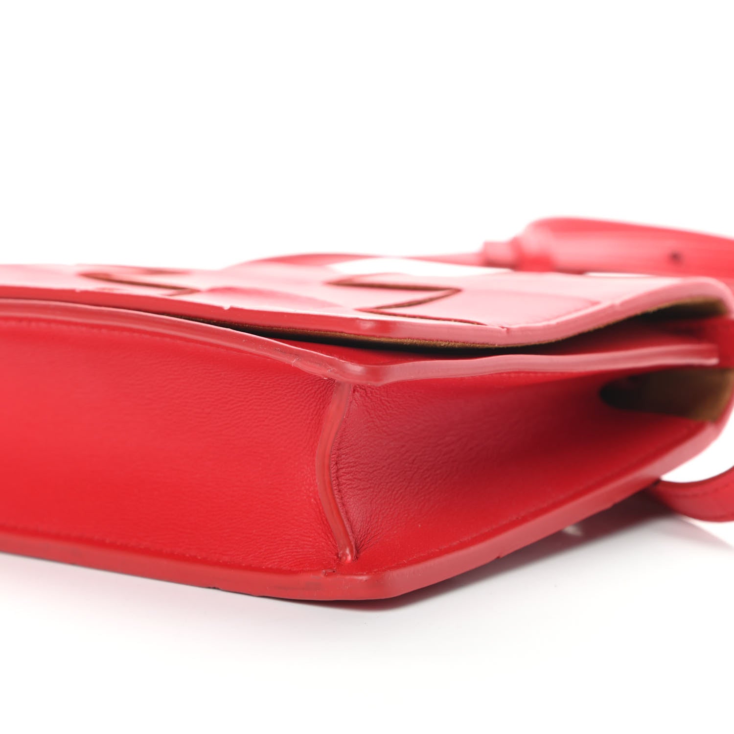 Bottega Veneta Lambskin Maxi Intrecciato Mini Cassette Crossbody Bag Bright Red 9 of 10