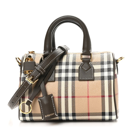 Burberry Vintage Check Mini Bowling Bag Military 1 of 10
