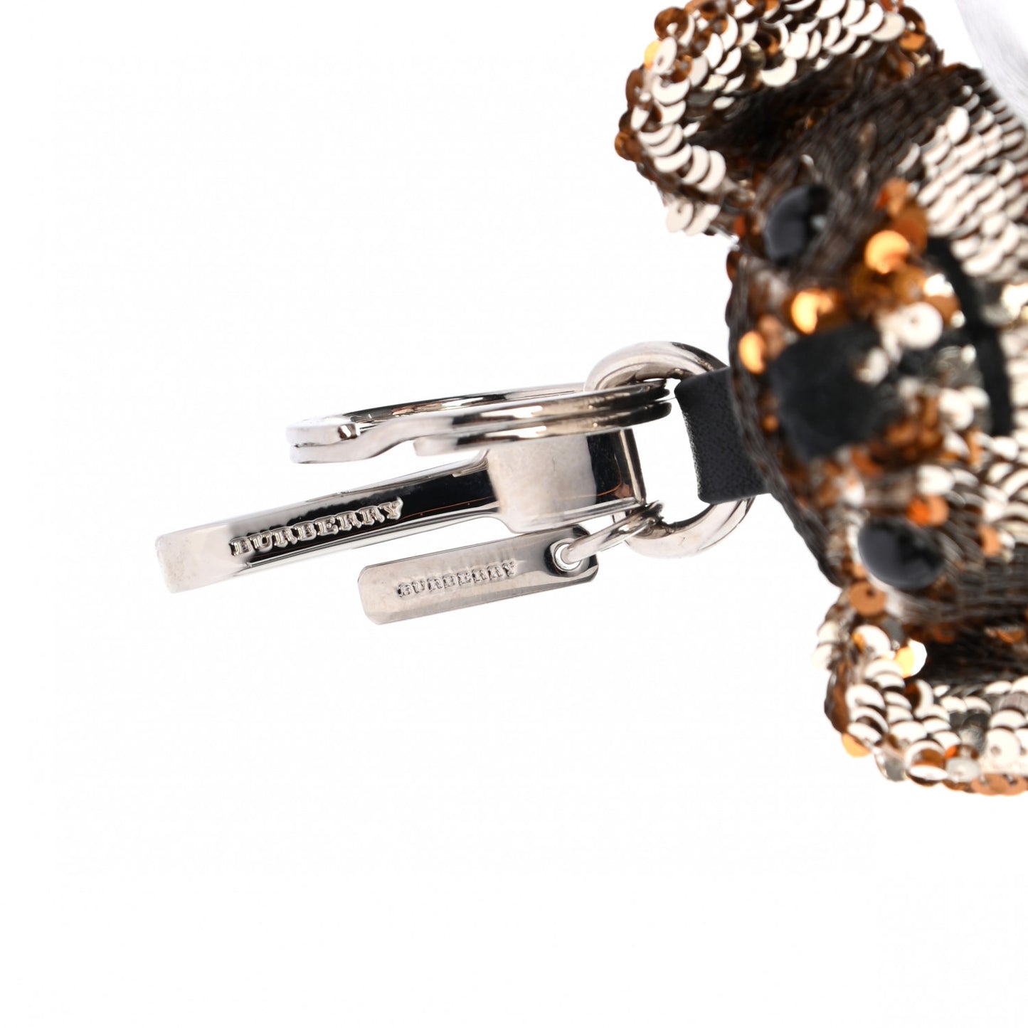 Sequin Thomas Teddy Bear Keychain Charm Gold