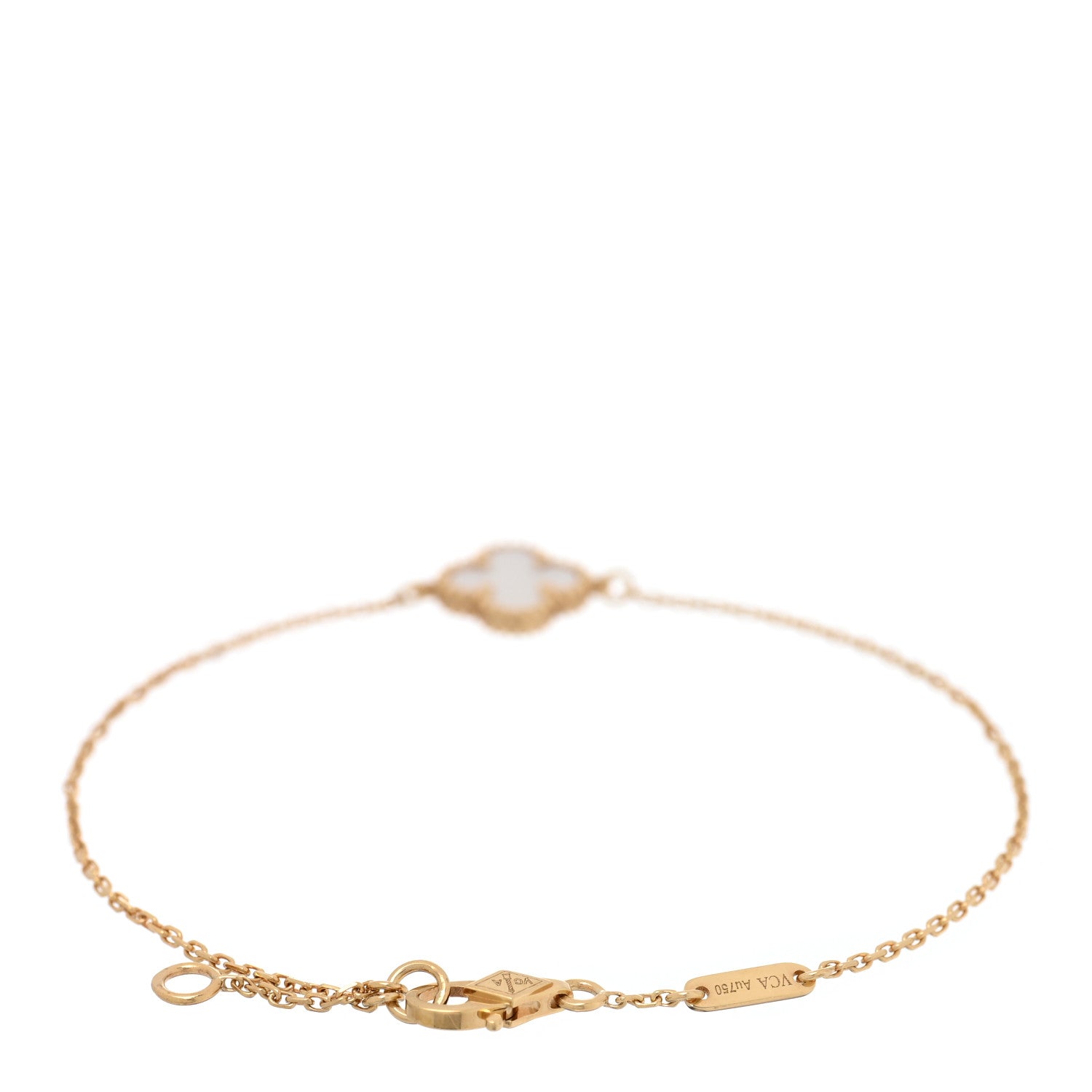 Van Cleef & Arpels 18K Yellow Gold Mother of Pearl Sweet Alhambra Bracelet 2 of 4