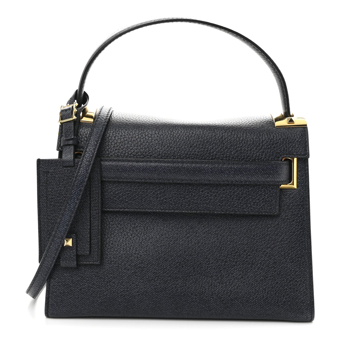 Grainy Calfskin Small My Rockstud Frame Bag Deep Denim