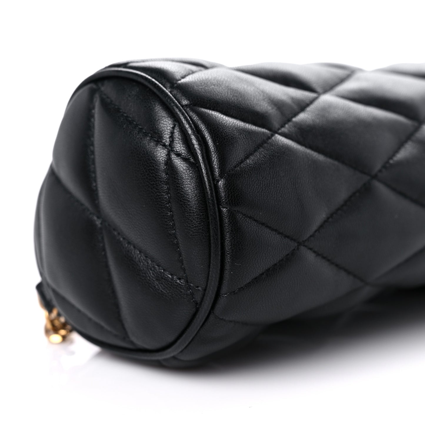 Lambskin Monogram Mini Sade Tube Bag Black