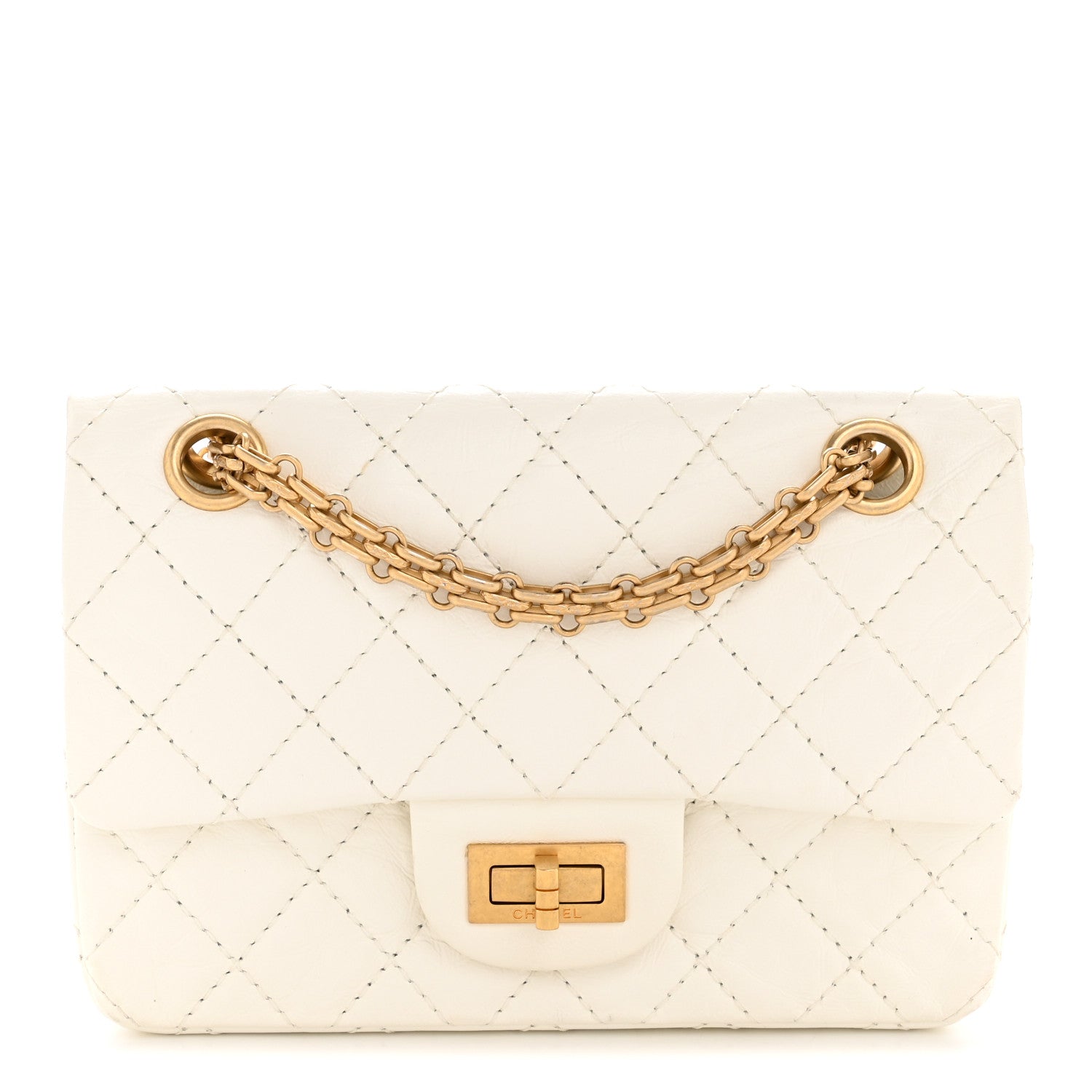 Chanel Aged Calfskin Quilted 2.55 Reissue Mini Flap White 1 of 14