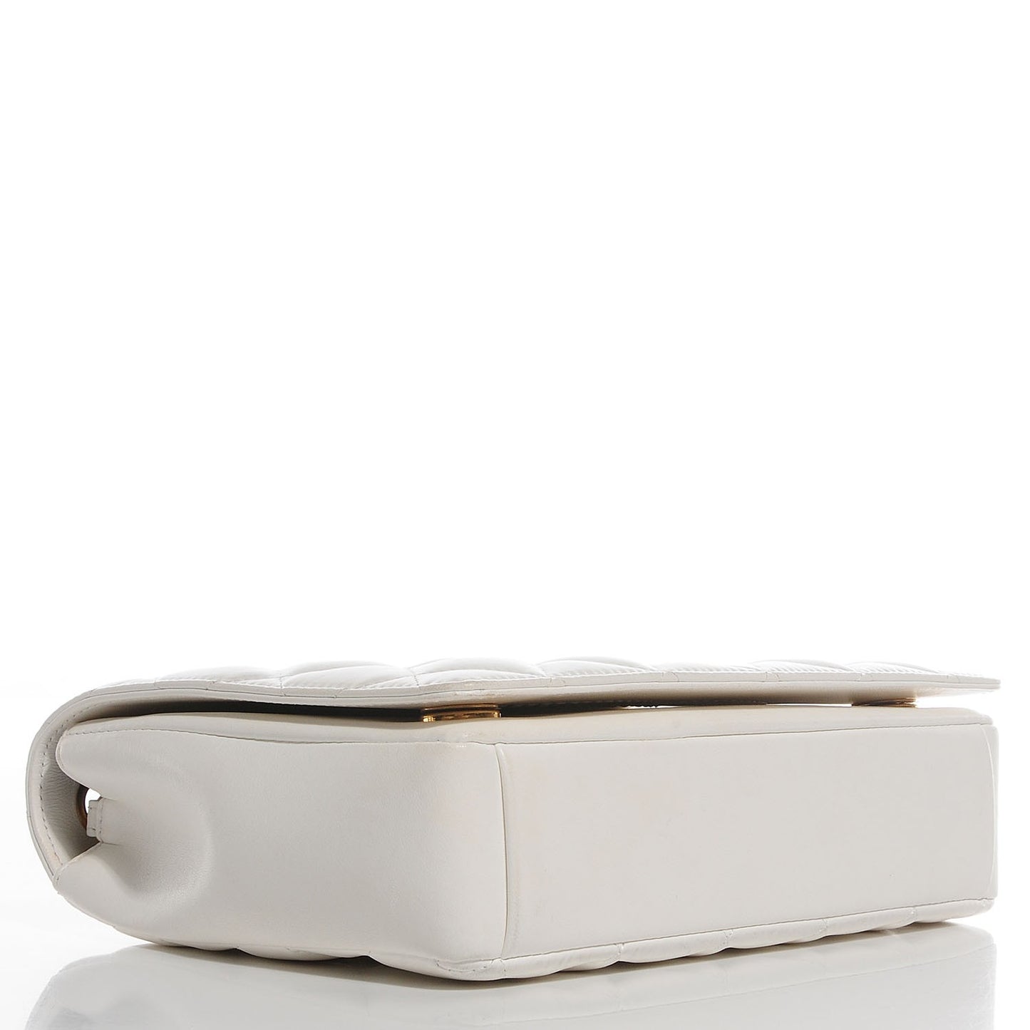 Lambskin Quilted Small Diamond CC Flap White