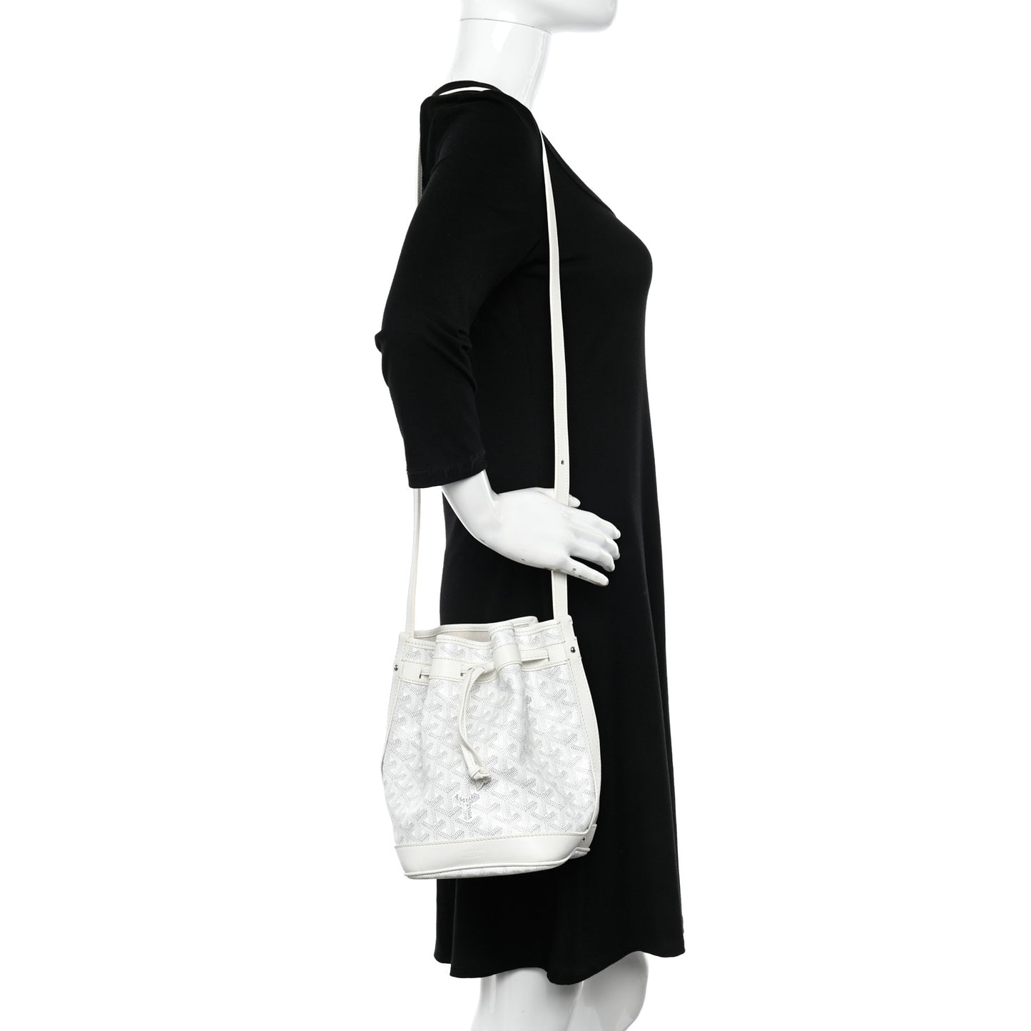 Goyardine Petit Flot Bucket Bag PM White