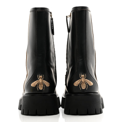 Gucci Cordovan Lux Womens Harald Horsebit 25mm Platform Boots 37.5 Black 5 of 10