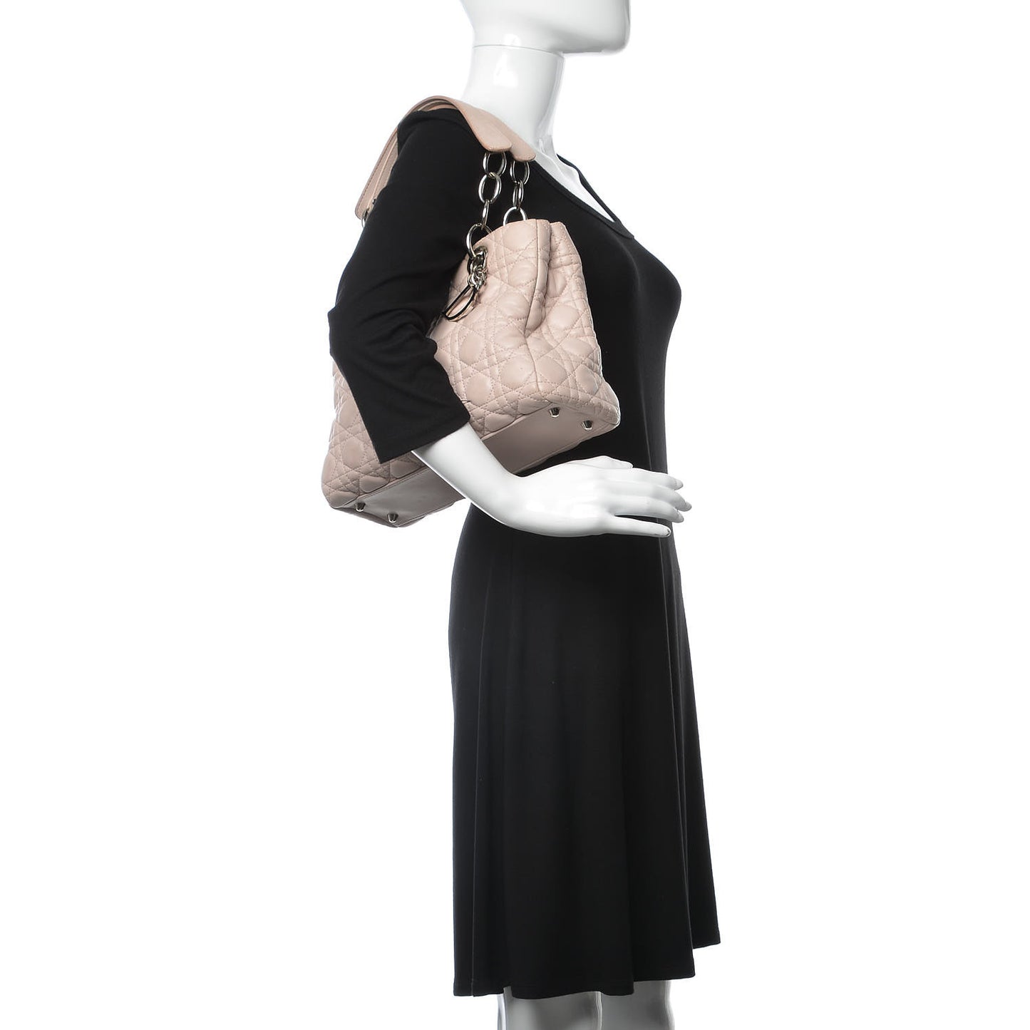 Lambskin Cannage Small Dior Soft Shopping Tote Light Pink
