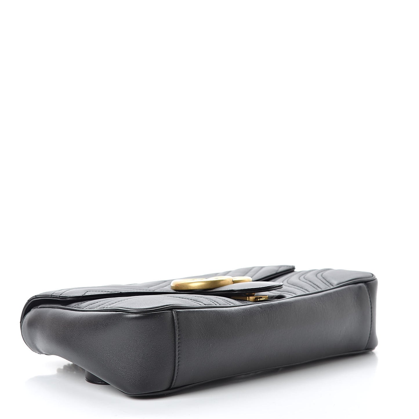 Calfskin Matelasse Medium GG Marmont Shoulder Bag Black