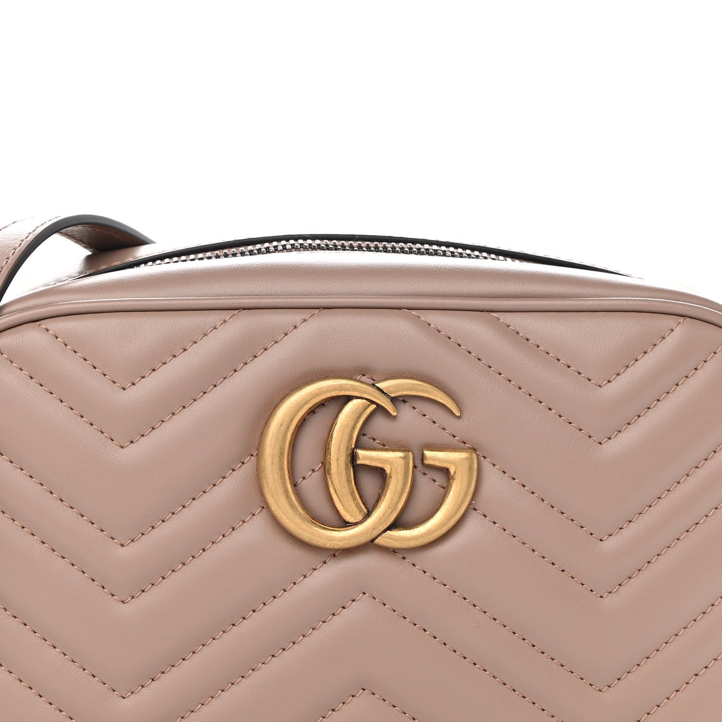 Calfskin Matelasse Small GG Marmont Chain Shoulder Bag Porcelain Rose