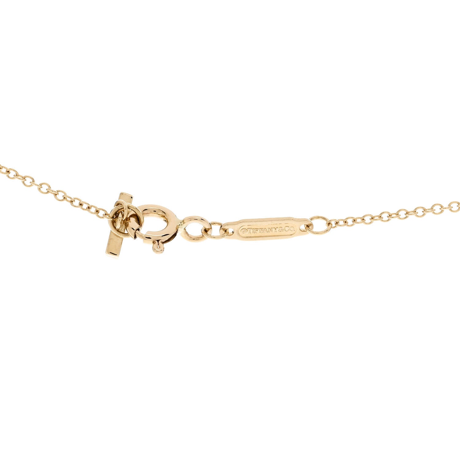 Tiffany 18K Yellow Gold Small T Smile Pendant Necklace 4 of 6