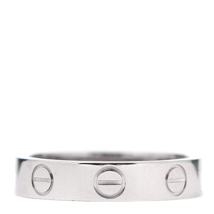 Cartier 18K White Gold 3.5mm LOVE Wedding Band Ring 47 4 1 of 4
