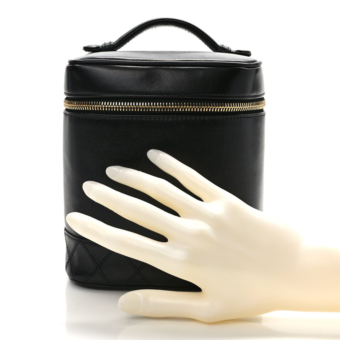 Lambskin Vanity Cosmetic Case Black