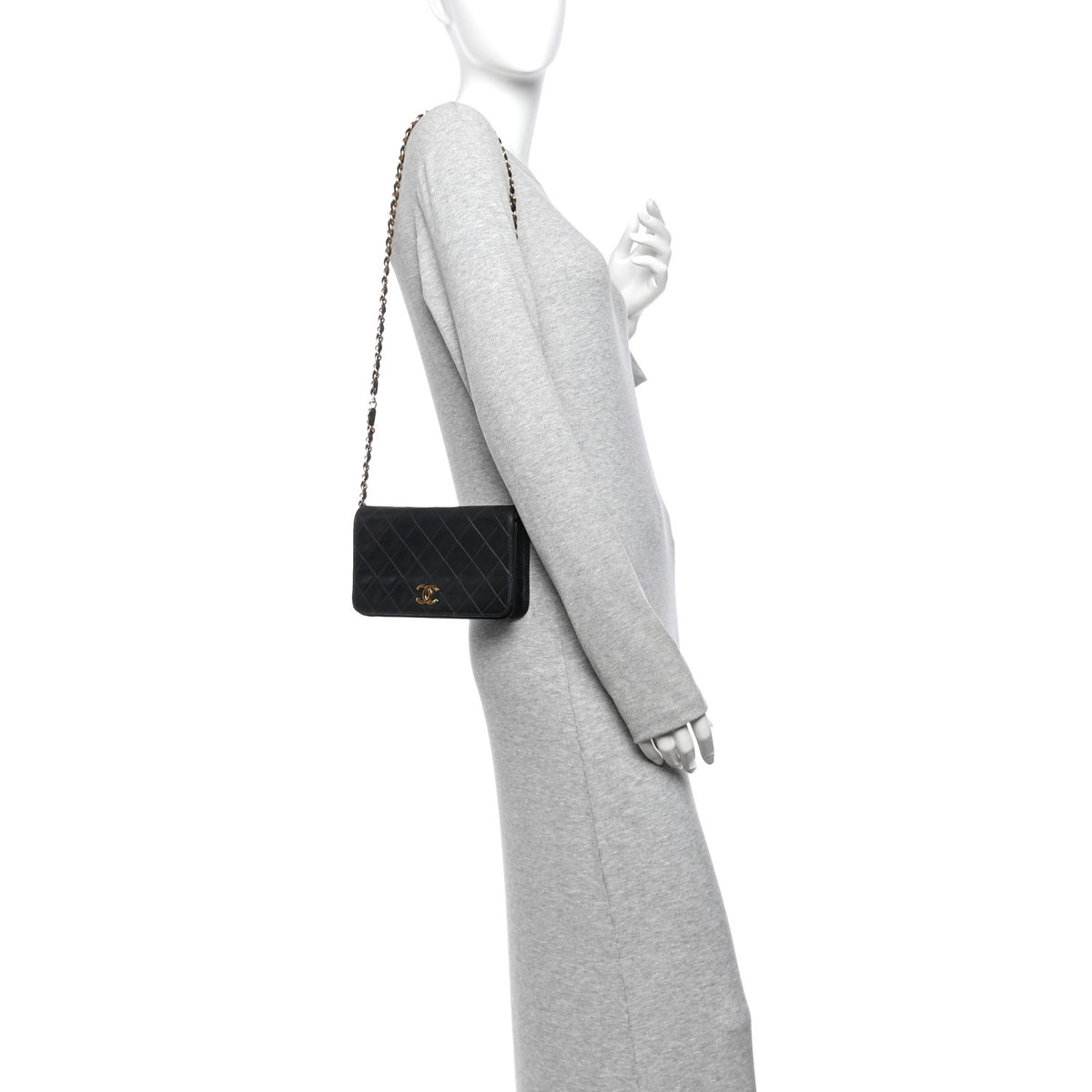 Lambskin Quilted Small Single Flap Bag Black