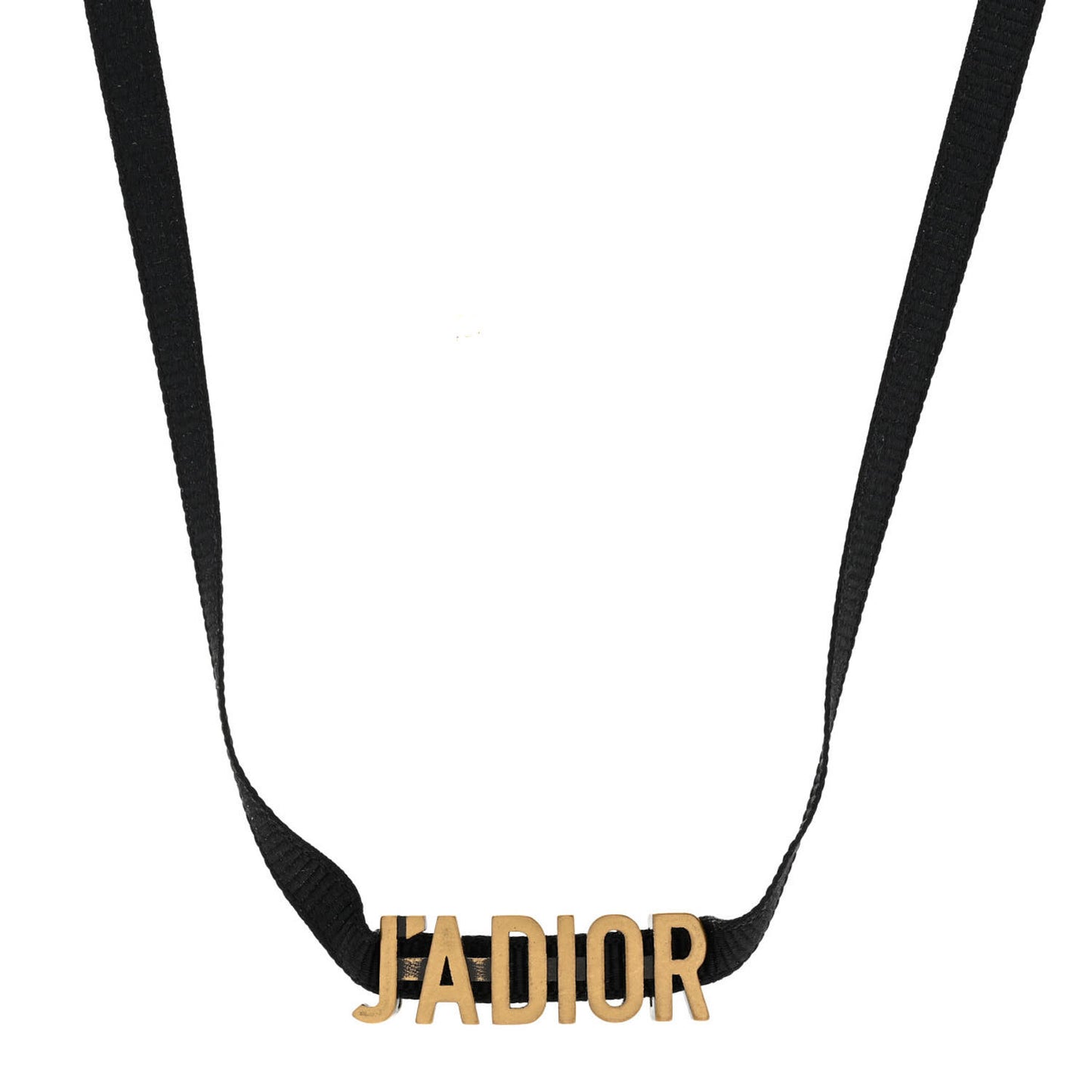 Grosgrain Ribbon J'Adior Logo Choker Necklace Black
