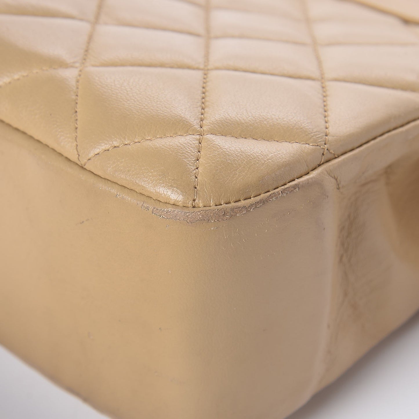 Lambskin Quilted Shoulder Bag Beige