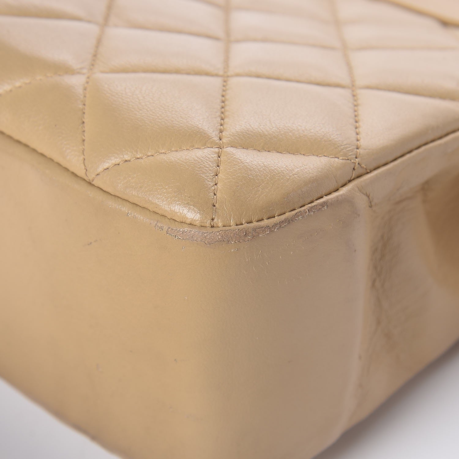 Chanel Lambskin Quilted Shoulder Bag Beige 11 of 12