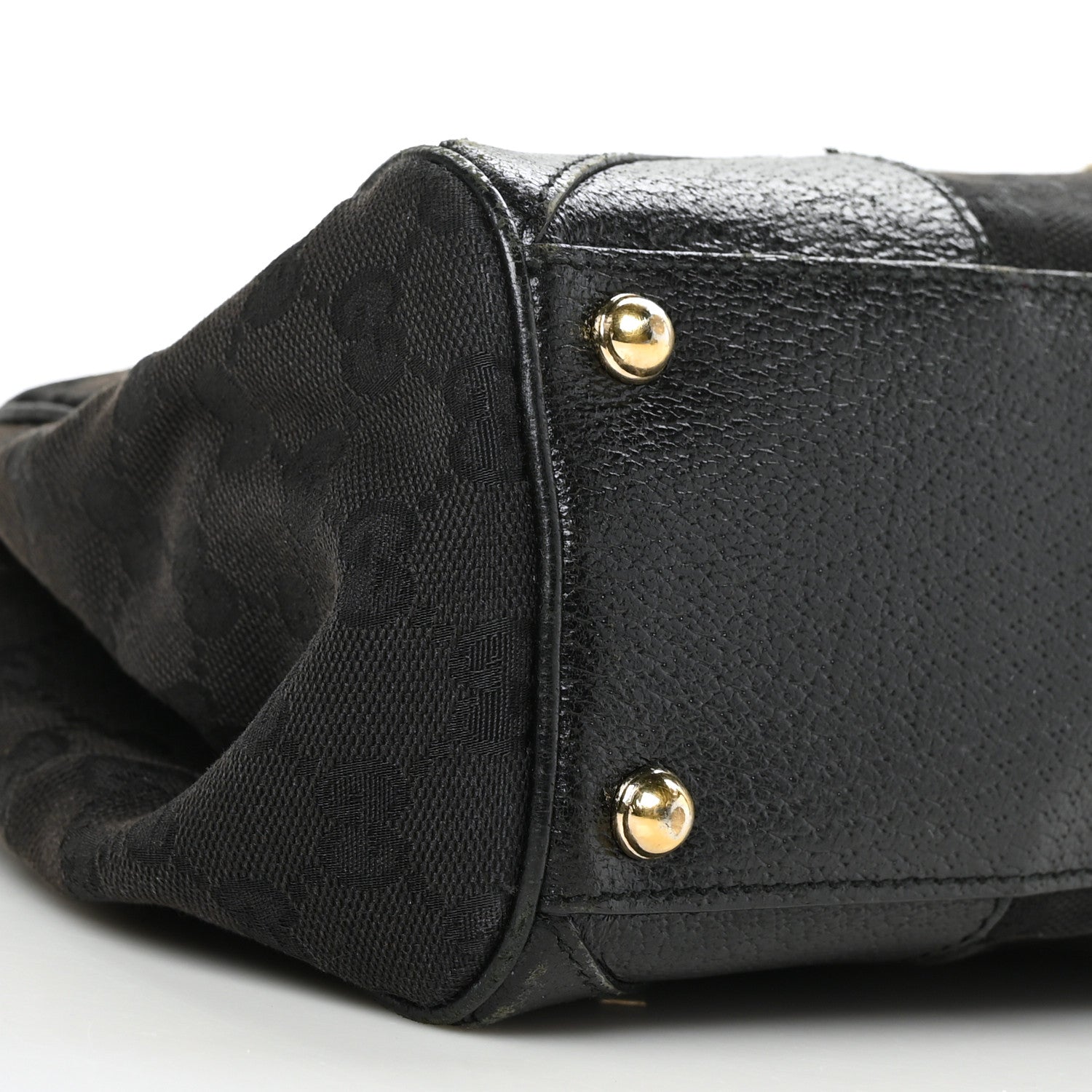 Gucci Monogram Calfskin Large Bardot Tote Black 8 of 11