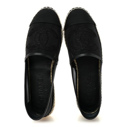 Chanel Mesh Grosgrain CC Espadrilles 38 Black 2 of 10