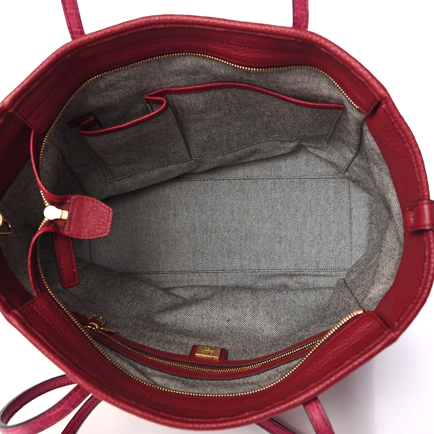 Visetos Calfskin Medium Anya Shopper Tote Red Black