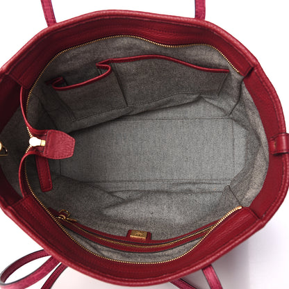 MCM Visetos Calfskin Medium Anya Shopper Tote Red Black 4 of 9