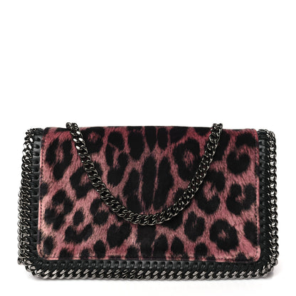 Stella McCartney Velvet Leopard Falabella Crossbody Pink Black 1 of 9