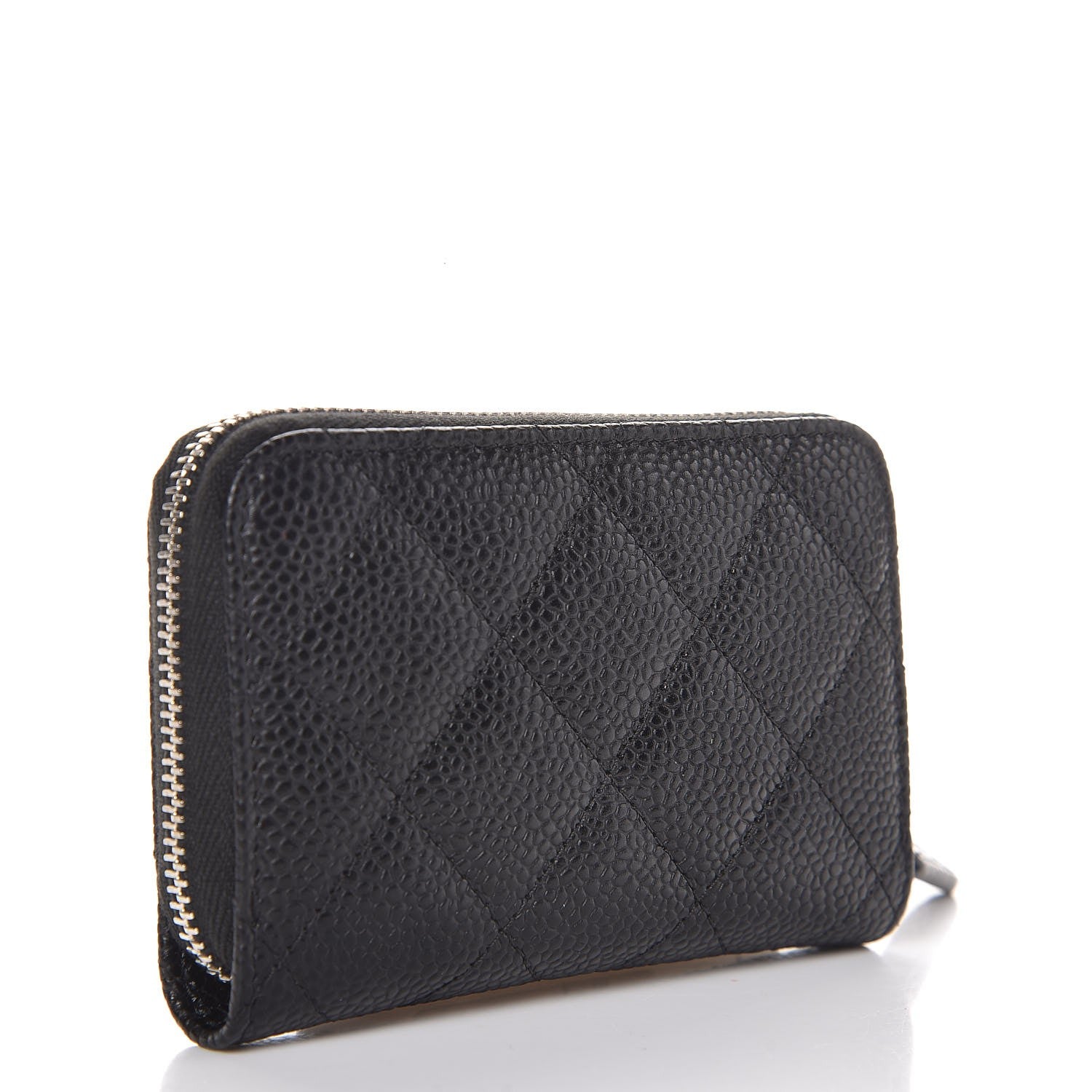 Chanel Caviar Quilted Zip Coin Purse Black 3 of 8