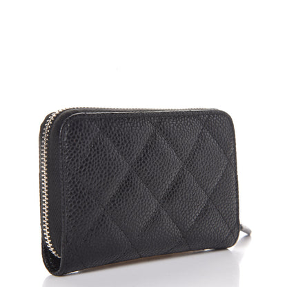 Chanel Caviar Quilted Zip Coin Purse Black 3 of 8