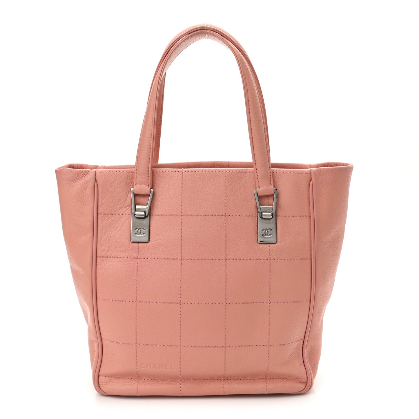 Caviar Square Stitched Tote Pink